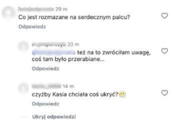 Komentarze pod postem Kasi Cichopek