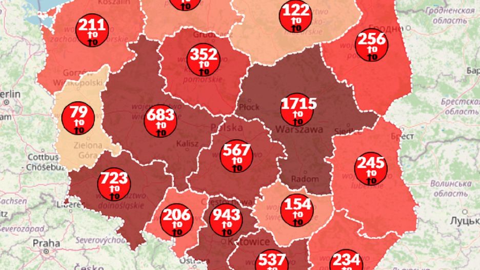 Koronawirus w Polsce. Mapa zarażeń