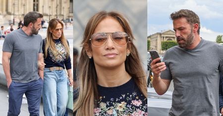 Dumna jak paw Jennifer Lopez zwiedza Luwr z Benem Affleckiem i torebką za 300 tysięcy złotych (ZDJĘCIA)