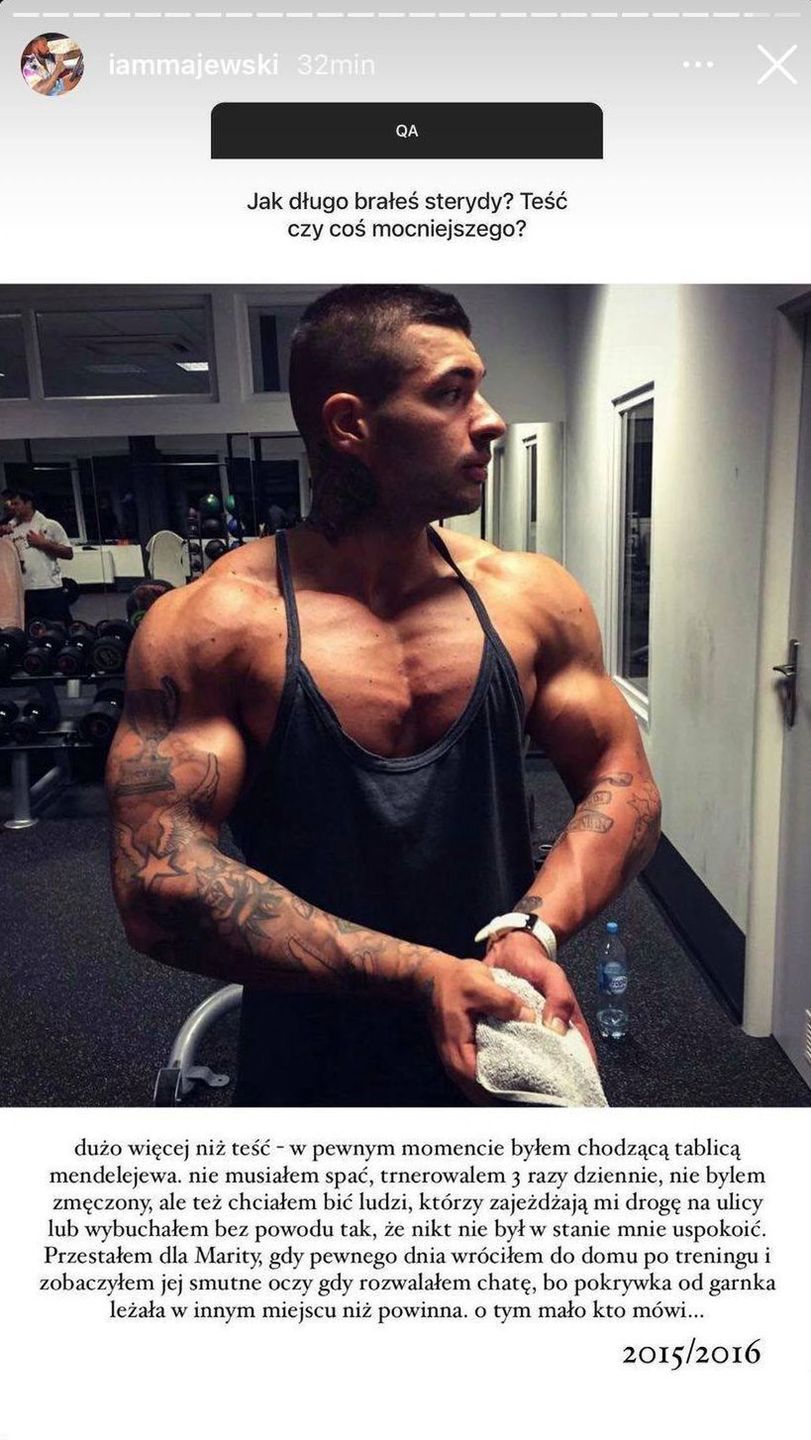 Daniel Majewski o sterydach