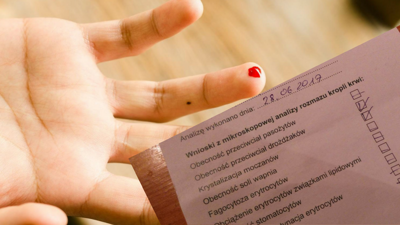 analiza żywej kropli krwi