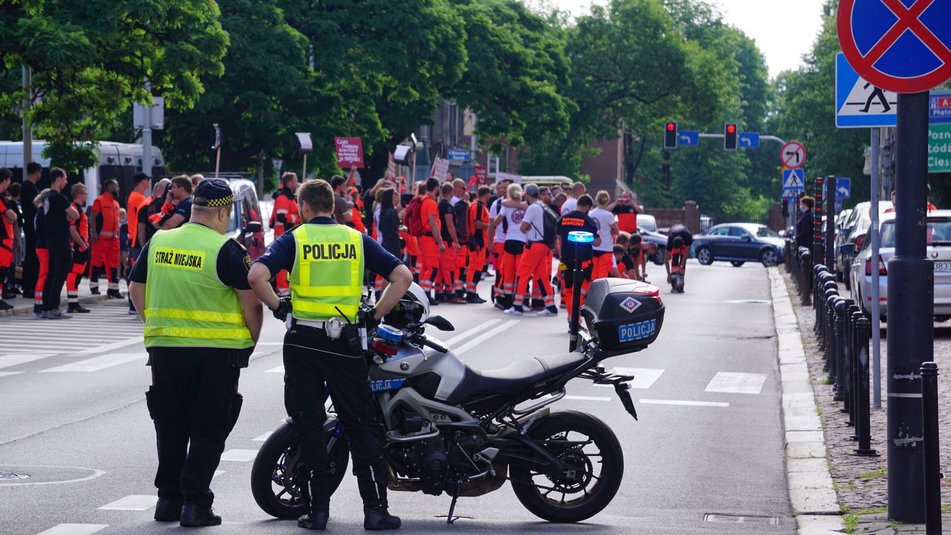 Protest ratowników medycznych w Katowicach 