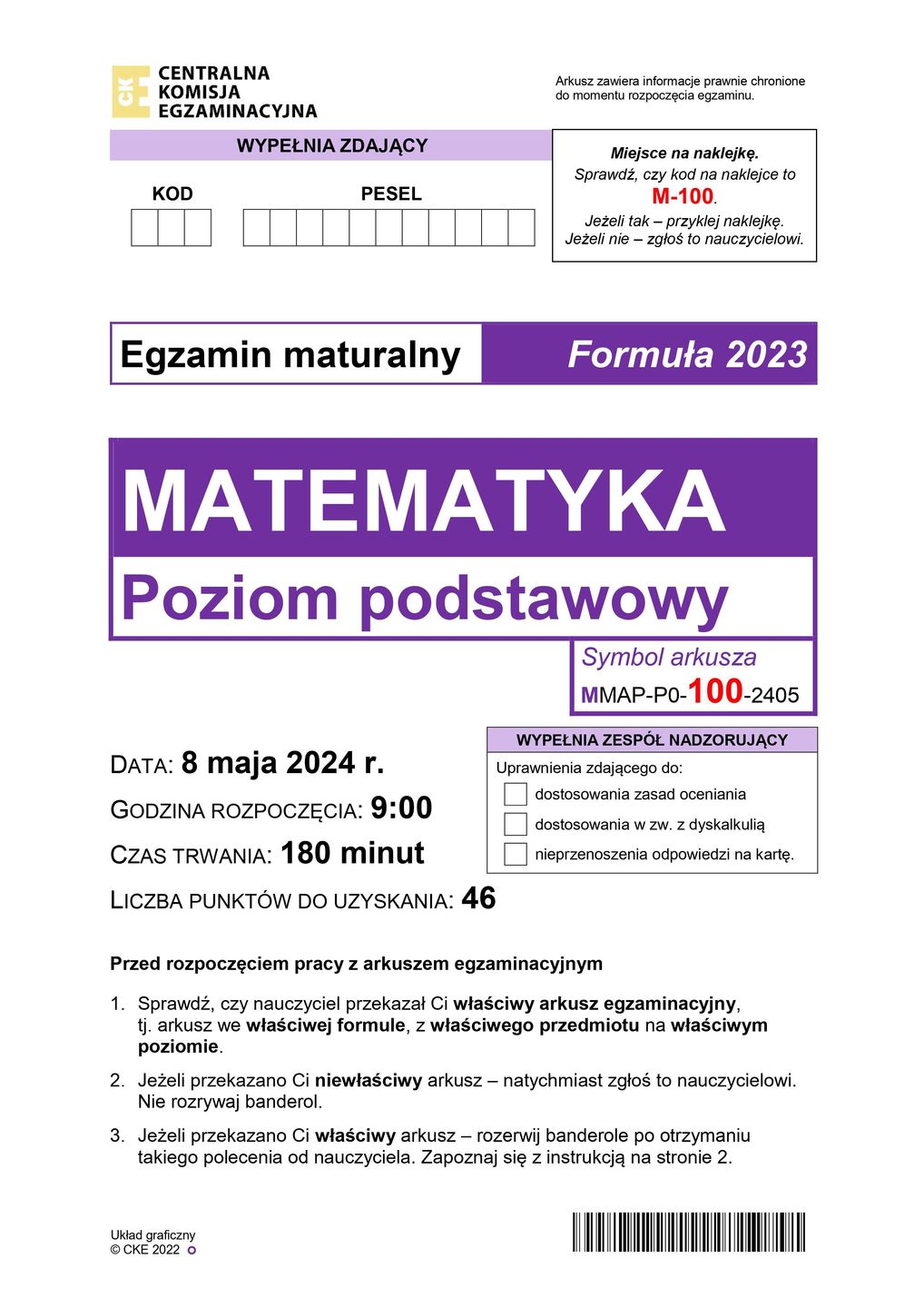 Arkusz matematyka. Matura 2024 w nowej formule