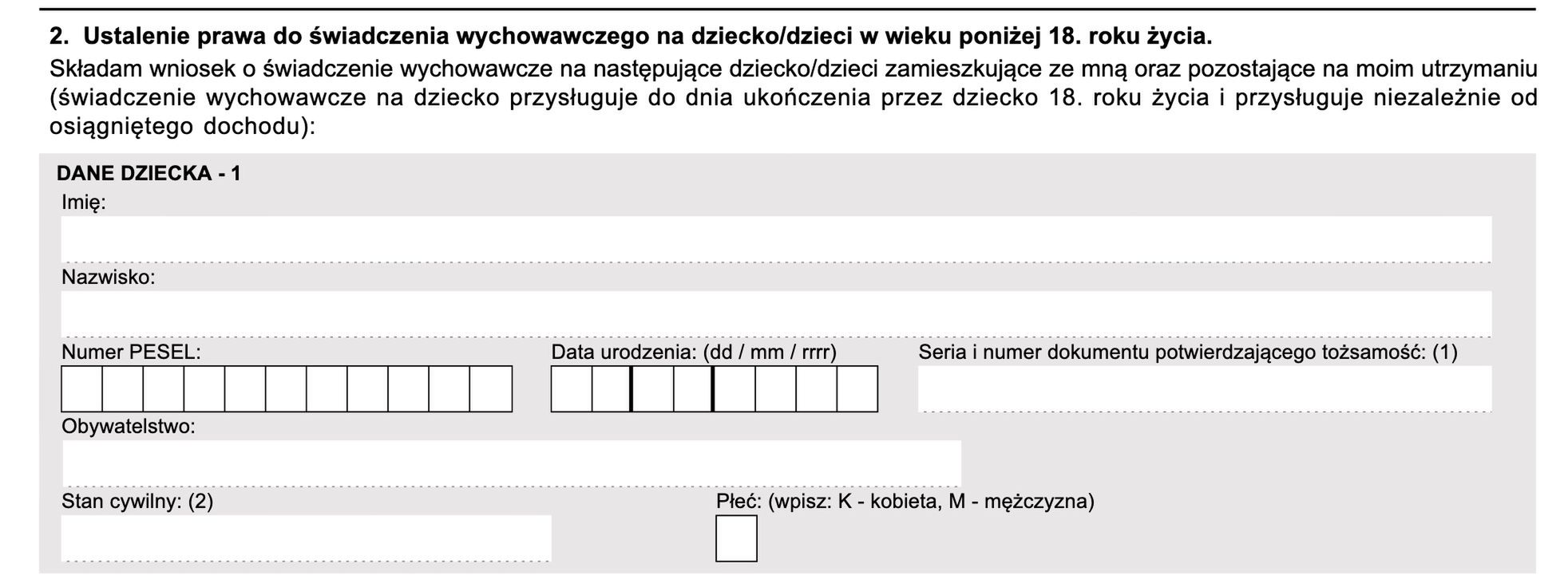 Wystarczą podstawowe dane, by wypełnić wniosek o 500+
