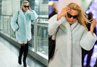 Zmęczona Pamela Anderson na lotnisku