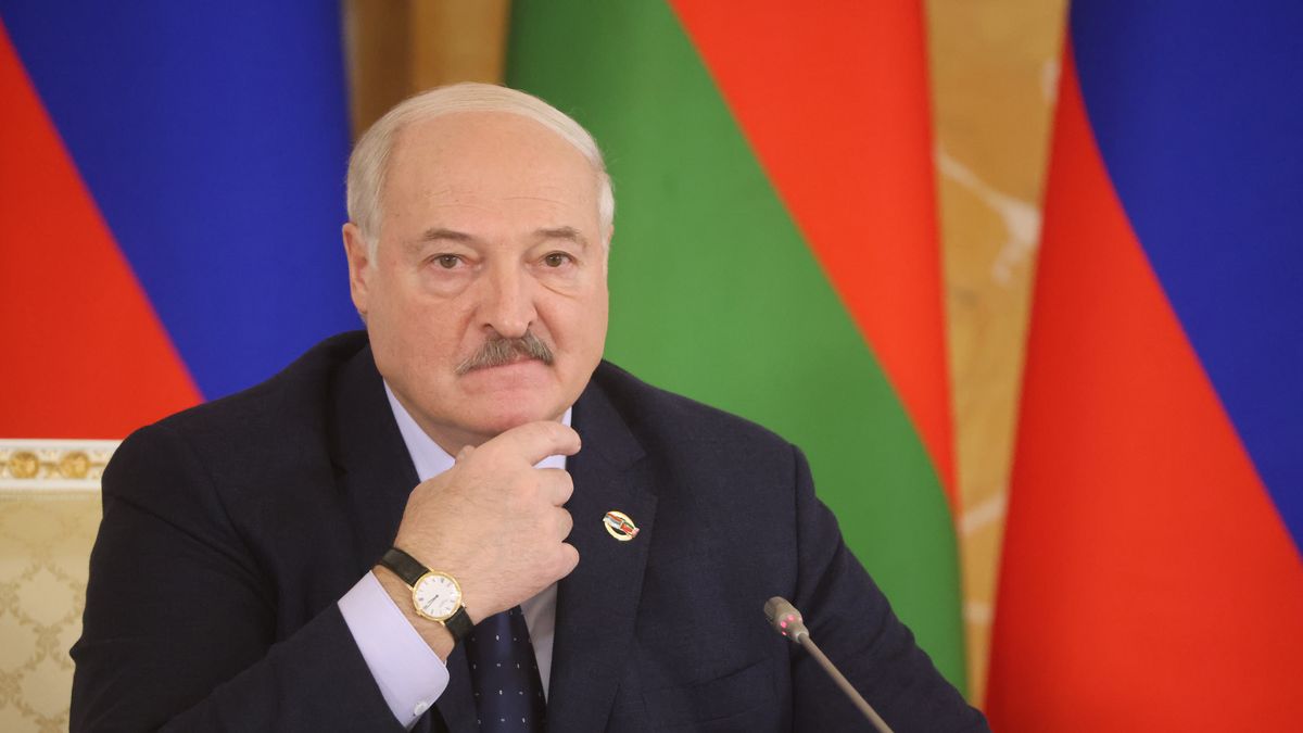 SAINT PETERSBURG, RUSSIA - JANUARY 29: (RUSSIA OUT) Belarussian President Alexander Lukashenko grimaces during the plenary session of the Supreme Council of Russia and Belarus, at the Konstantin Palace on January 29, 2024, in Saint Petersburg, Russia. Belarussian President Lukashenko is having a three-days visit to Saint Petersburg. (Photo by Contributor/Getty Images)