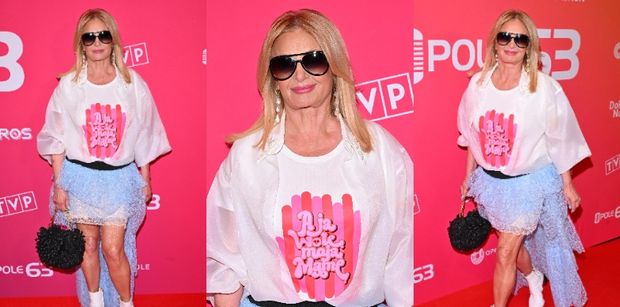 66-letnia Majka Jeżowska w FALBANIASTEJ MINI melduje się na konferencji w Opolu. Petarda? (ZDJĘCIA)