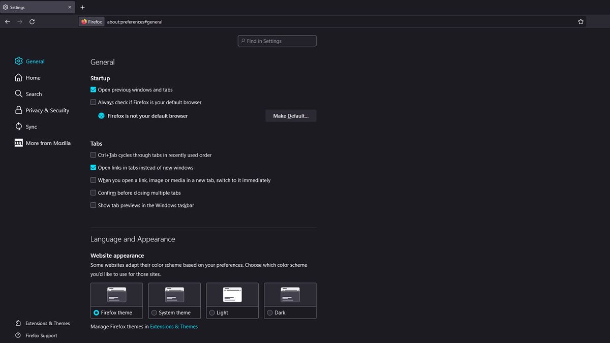 Firefox windows and tabs