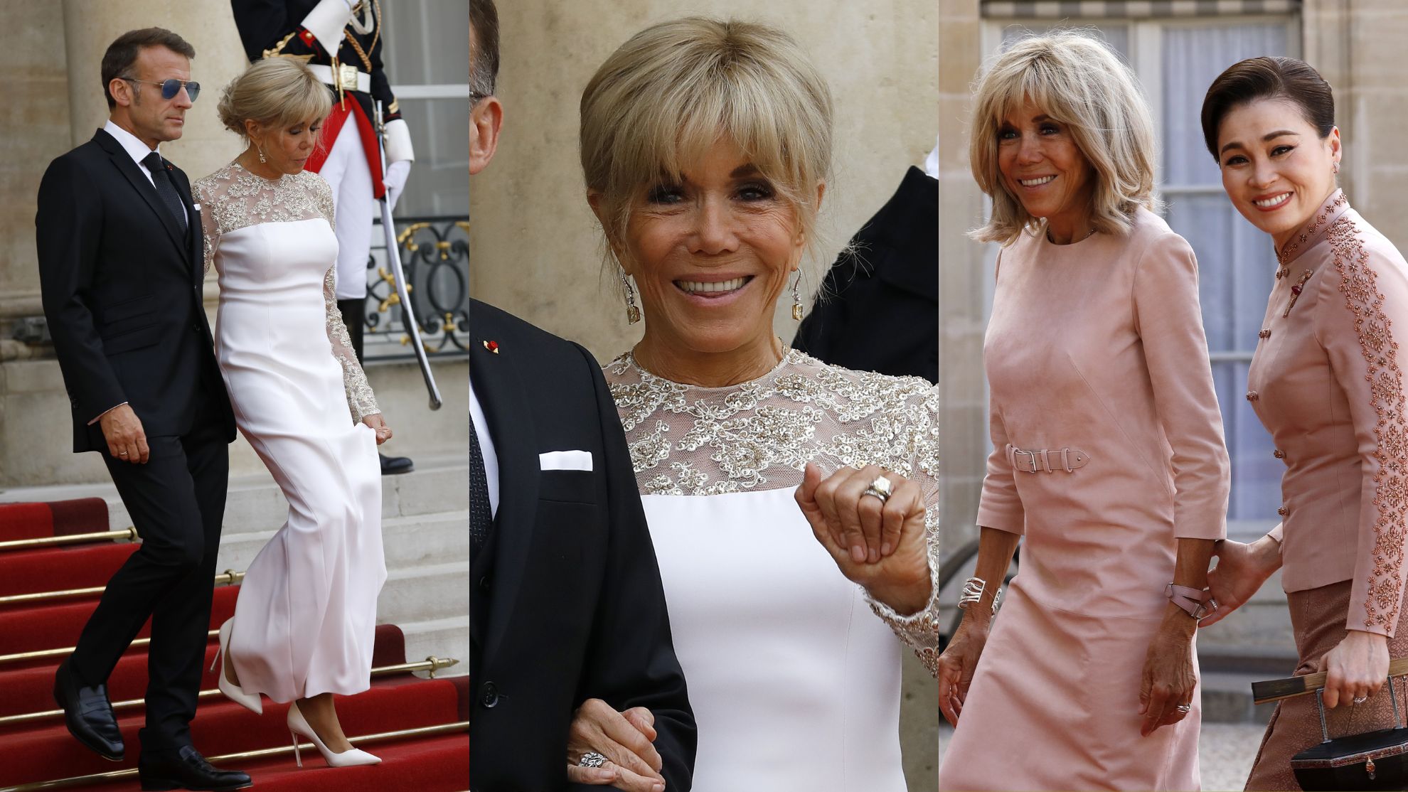 Brigitte Macron ugościła króla Tajlandii i jego żonę w dwóch sty