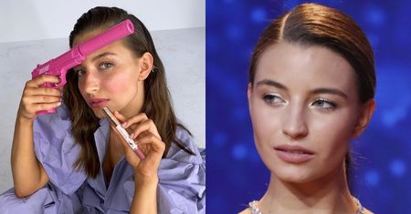 Wysmarowana pomadką Julia Wieniawa z różowym pistoletem "celuje" w hejterów: "Przestańcie szukać we wszystkim PODSTĘPU"