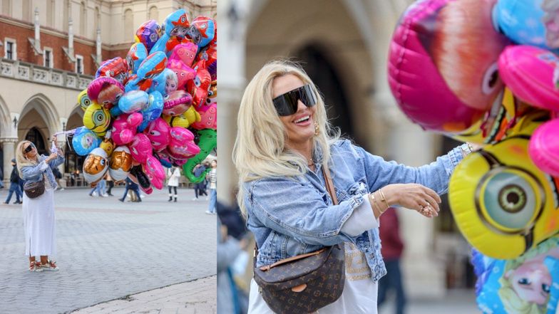 Dagmara Kaźmierska z "Królowych Życia" bawi się na krakowskim rynku