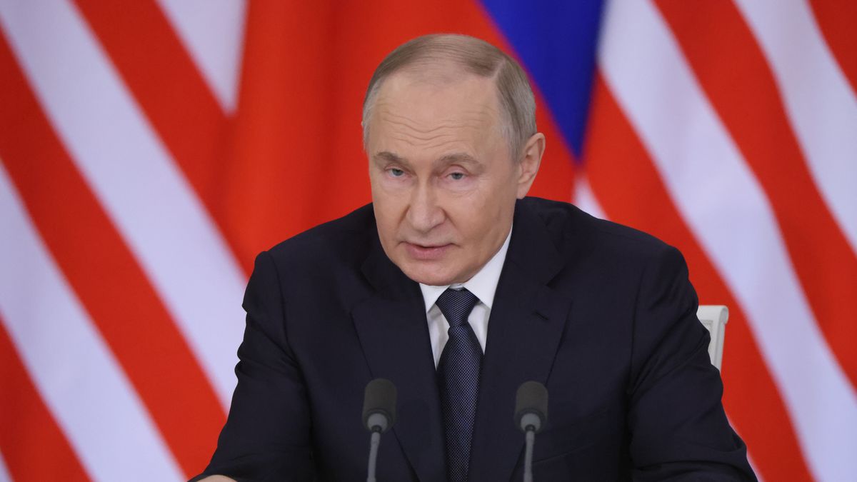 MOSCOW, RUSSIA - MAY 14 (RUSSIA OUT) Russian President Vladimir Putin speaks during a Russian-Malaysian bilateral meeting at the Grand Kremlin Palace, May 14, 2025 in Moscow, Russia. Prime Minister of Malaysia arrived in Moscow for 4-day official visit to Russia. (Photo by Contributor/Getty Images)