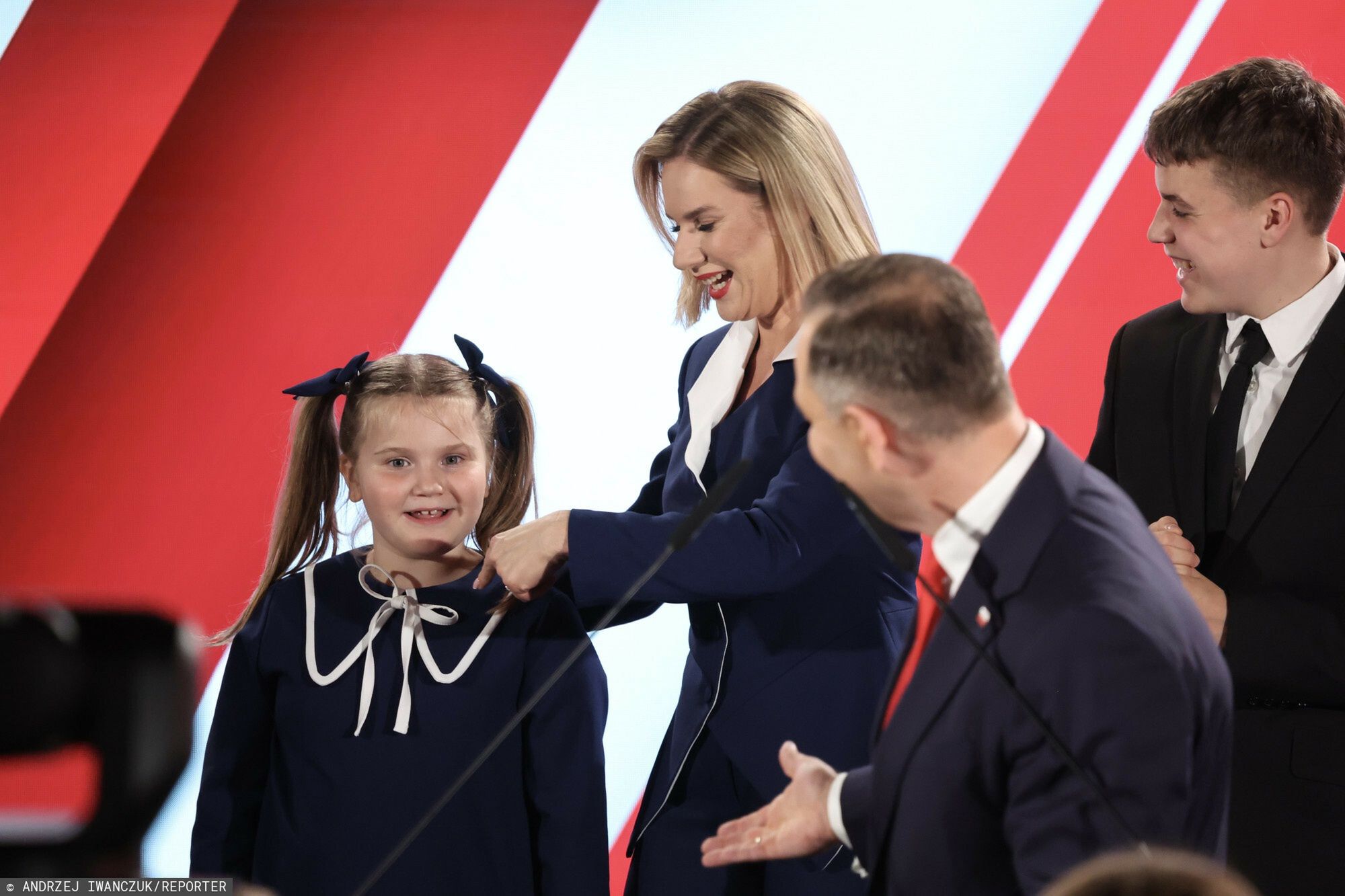 Wiecz�r wyborczy Karola Nawrockiego - druga tura wybor�w prezydenckich 202501.06.2025 Warszawa Wieczor wyborczy Karola Nawrockiego - druga tura wyborow prezydenckich fot. Andrzej Iwanczuk/REPORTER
N/z: Karol Nawrocki, Marta Nawrocka, Katarzyna Nawrocka, Antoni NawrockiAndrzej Iwanczuk/REPORTER