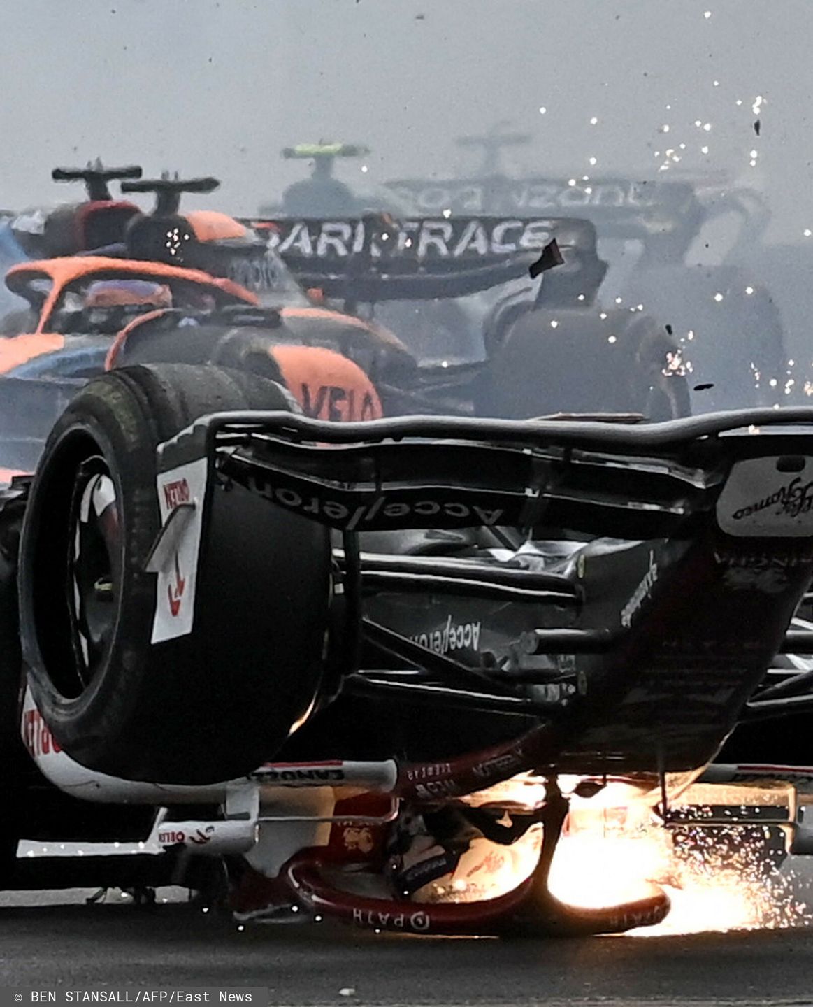 Groźny wypadek podczas wyścigu Formuły 1 na torze Silverstone