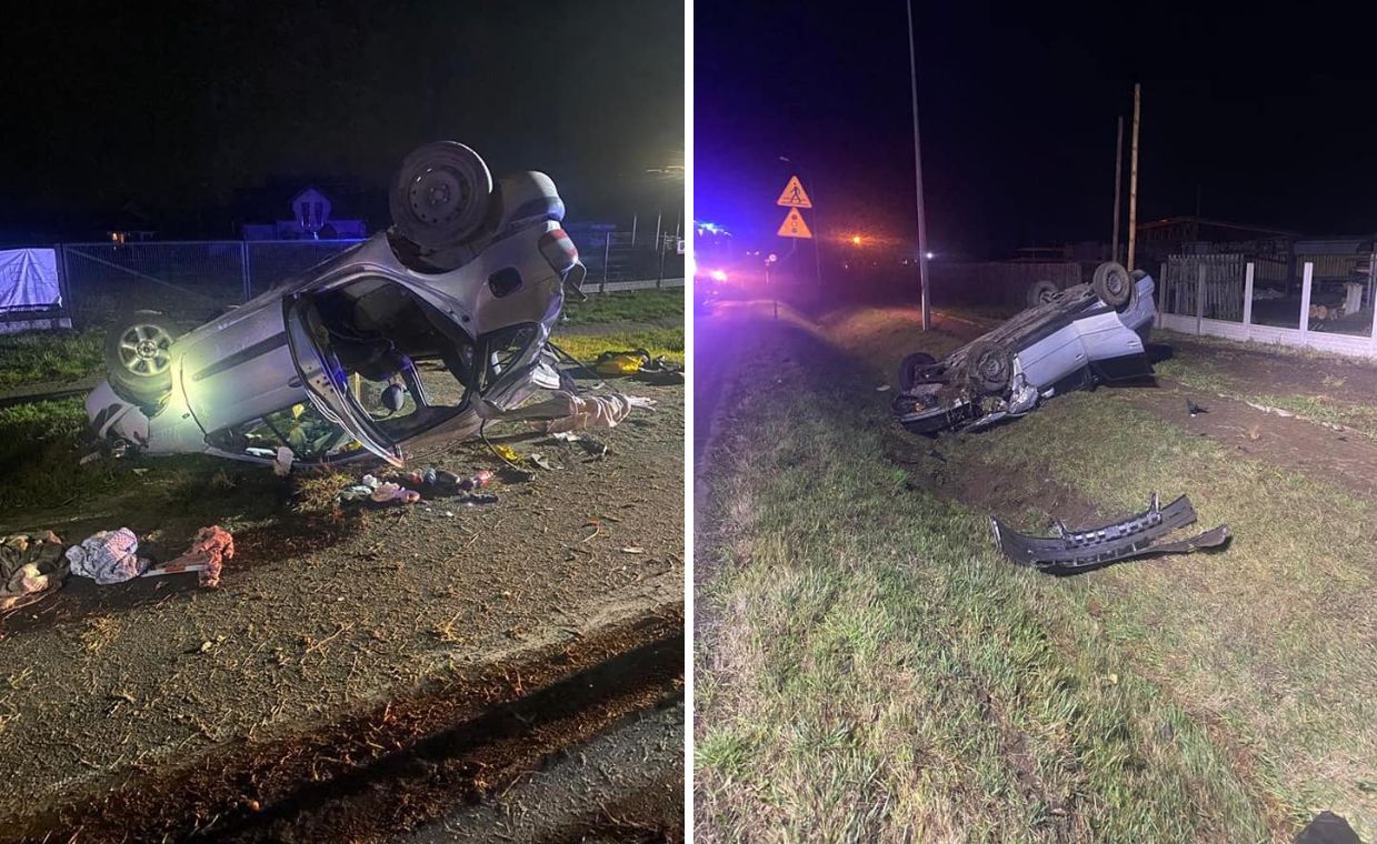 Wypadek pod Toruniem. Dwa auta dachowały