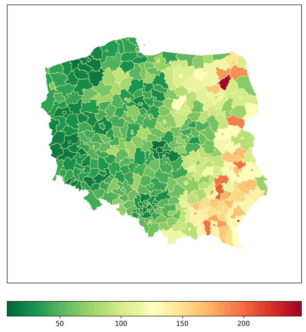 Mapa prognozowanej liczby hospitalizacji 