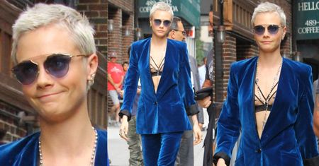 Cara Delevingne w staniku i różańcu