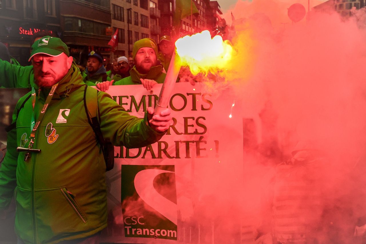 Protesty sparaliżowały Brukselę