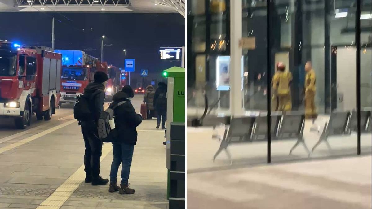 Interwencja straży pożarnej na Dworcu Lublin