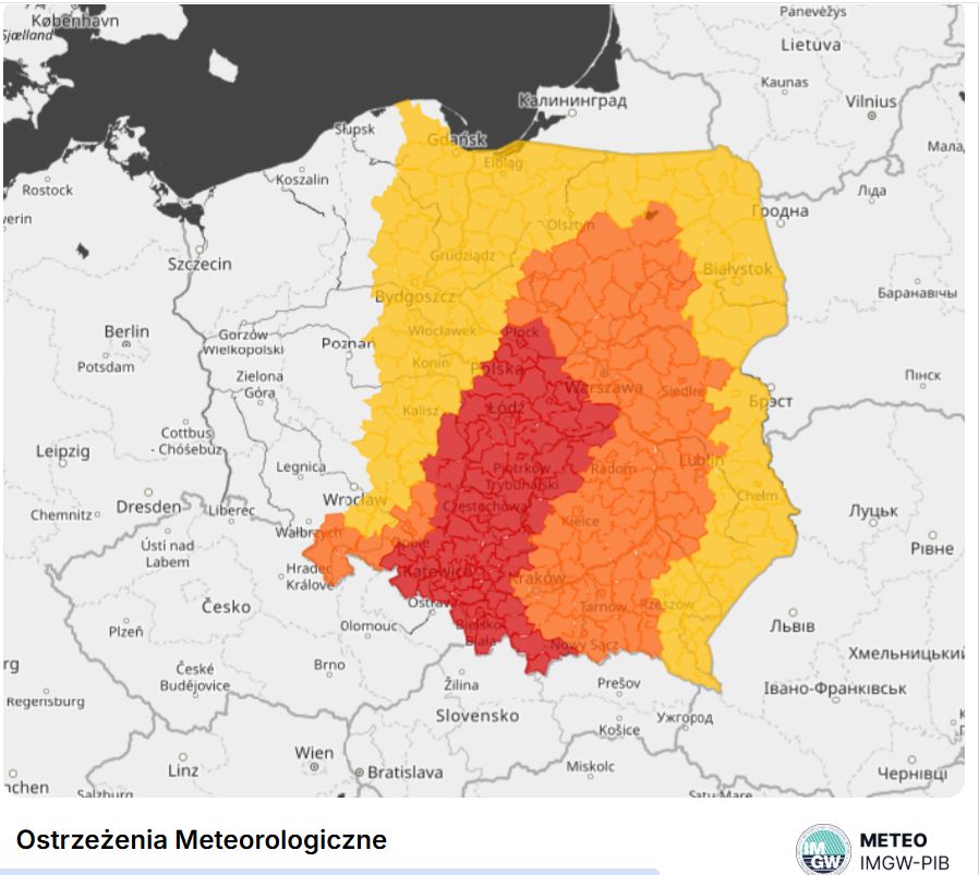 Alerty przed deszczem obowiązują we wtorek