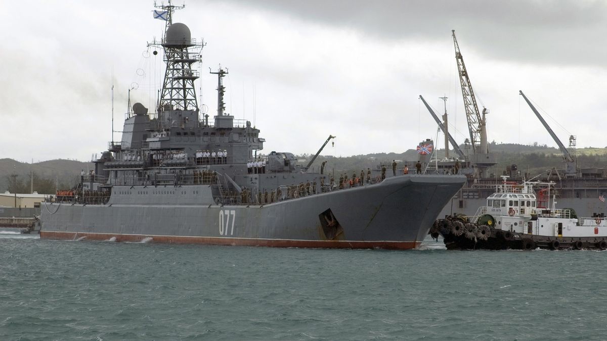 The Russian Federated Navy (RFN) Tank Landing Ship BDK 11 (RFN 077) moors at the Apra Harbor, Guam (GU), while participating in Passing Exercise (PASSEX) 2006, off the coast of Guam.  PASSEX is an exercise designed to increase interoperability between the two navies while enhancing the strong cooperative relationship between Russia and the United StatesPH2 EDWARD N. VASQUEZ, USN