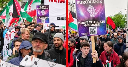 "Nie świętujmy LUDOBÓJSTWA". Ulicami Wiednia przeszedł propalestyński PROTEST przed finałem Eurowizji 2026