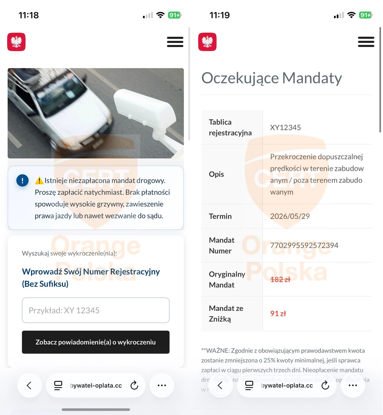 Fałszywe informacje o "mandacie"