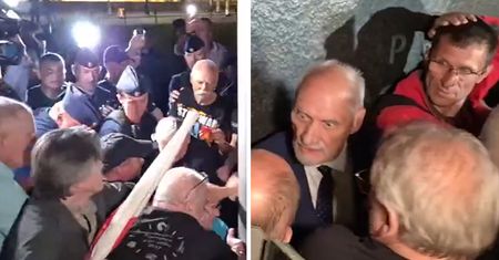 Kaczyński wrócił wieczorem. Awantura przed pomnikiem smoleńskim