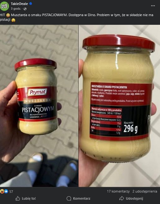 Musztarda pistacjowa bez pistacji