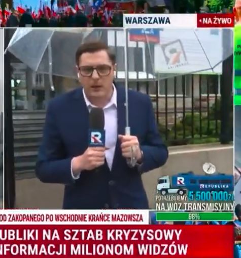 Incydent w programie na żywo TV Republika