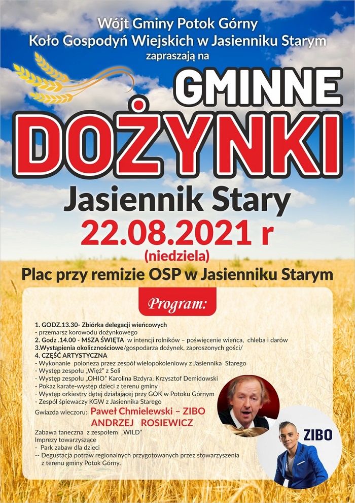 Dożynki Gminy Potok Górny w Jasienniku Starym 2021