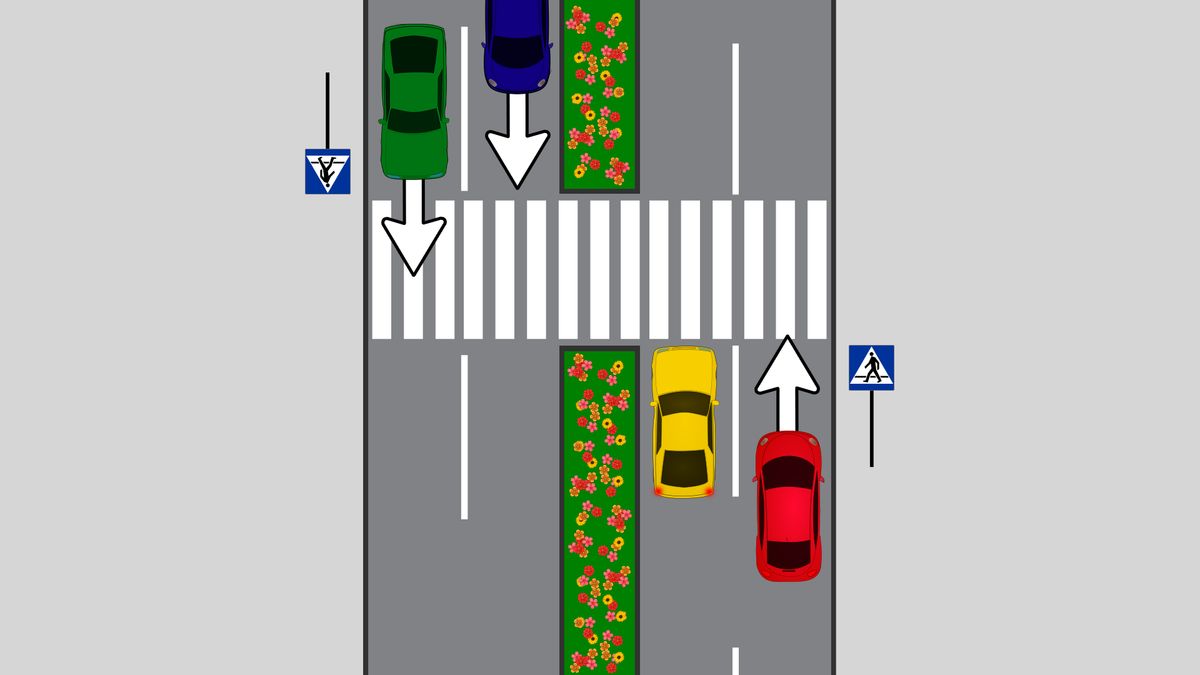 Sytuacja przed przejściem dla pieszych - kto dostanie mandat?