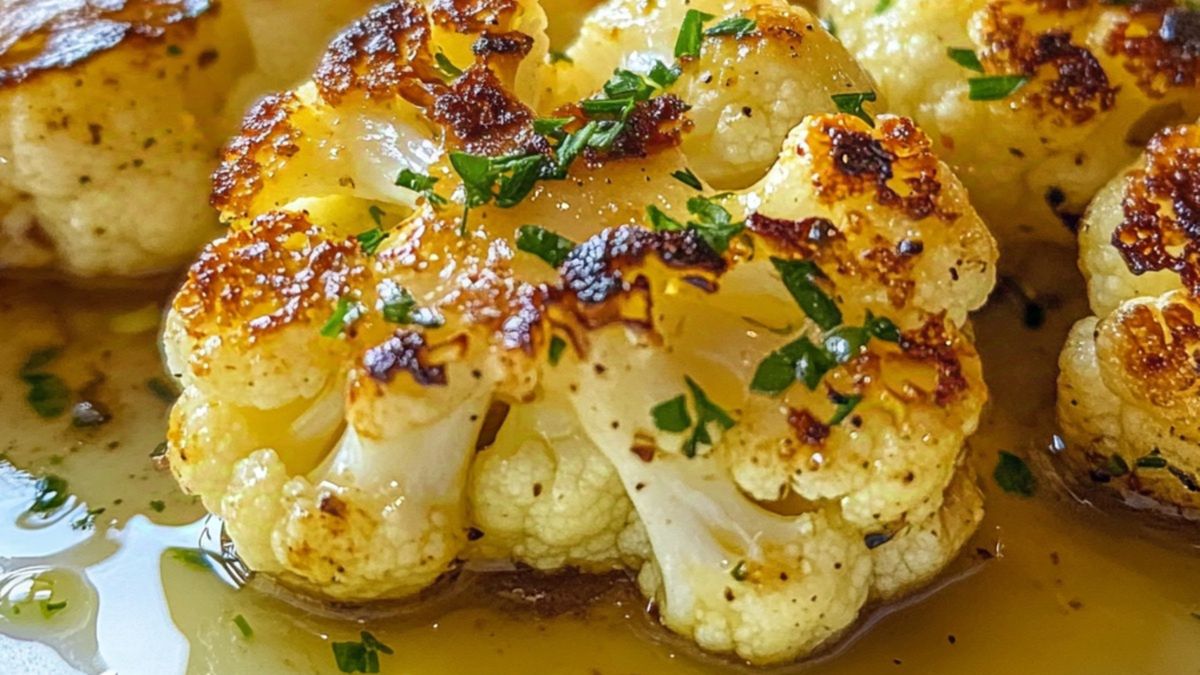 kalafior zapiekany w sosie jogurtowo-cytrynowym