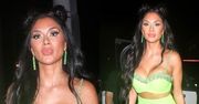 Neonowa Nicole Scherzinger i jej nowe usta pozują fotoreporterom w drodze na kolację (ZDJĘCIA)