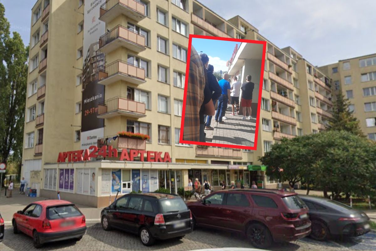 Stał w kolejce do apteki ponad godzinę. Nie musiał