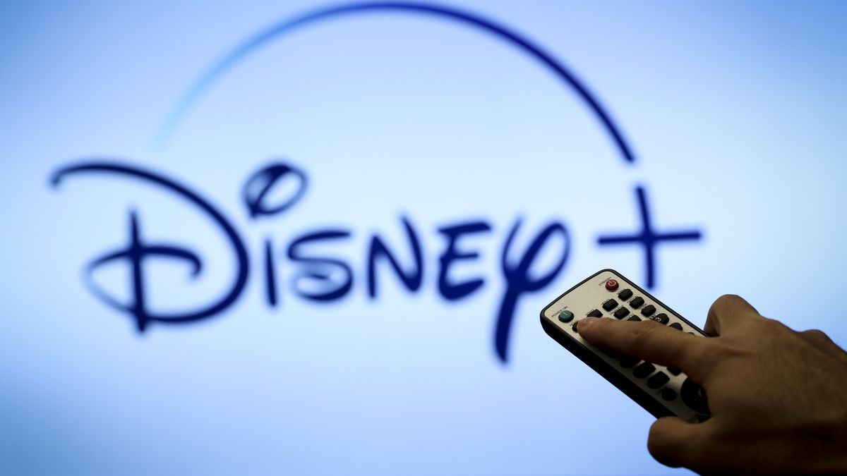 ANKARA, TURKEY - JULY 09: In this photo illustration, the logo of Disney+ is displayed on a television screen and a remote control device is seen in Ankara, Turkey on July 09, 2020. (Photo by Hakan Nural/Anadolu Agency via Getty Images)