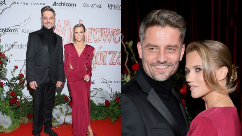 Agnieszka Kaczorowska i Marcin Rogacewicz na premierze