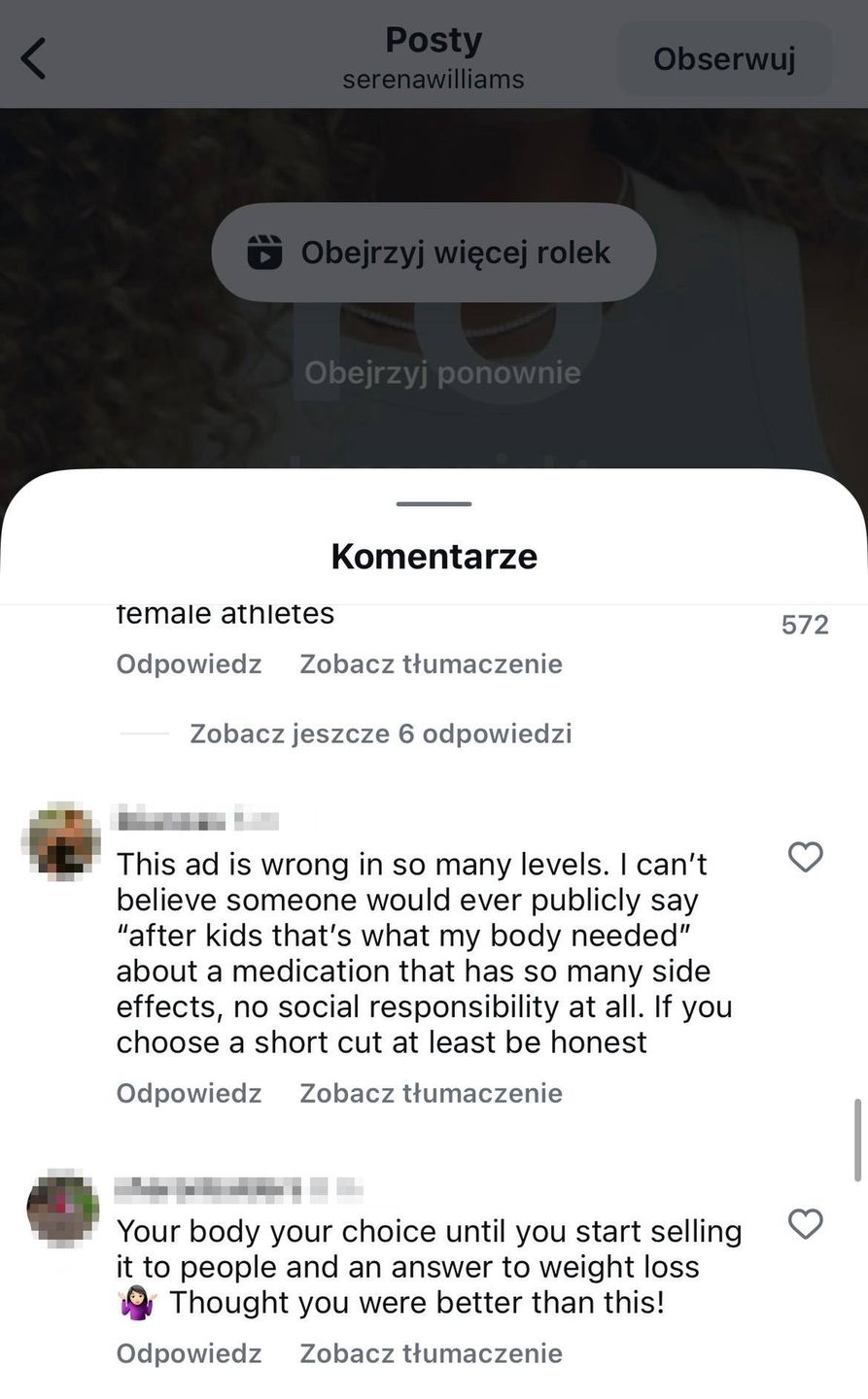 Internauci krytykują kampanię reklamową Sereny Williams