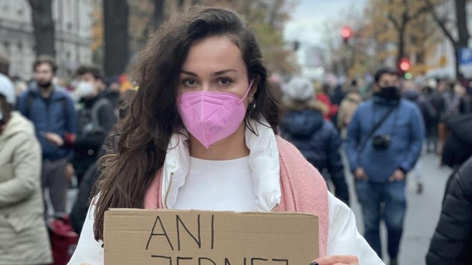 Zofia Krawiec podczas demonstracji upamiętniającej Izabelę z Pszczyny