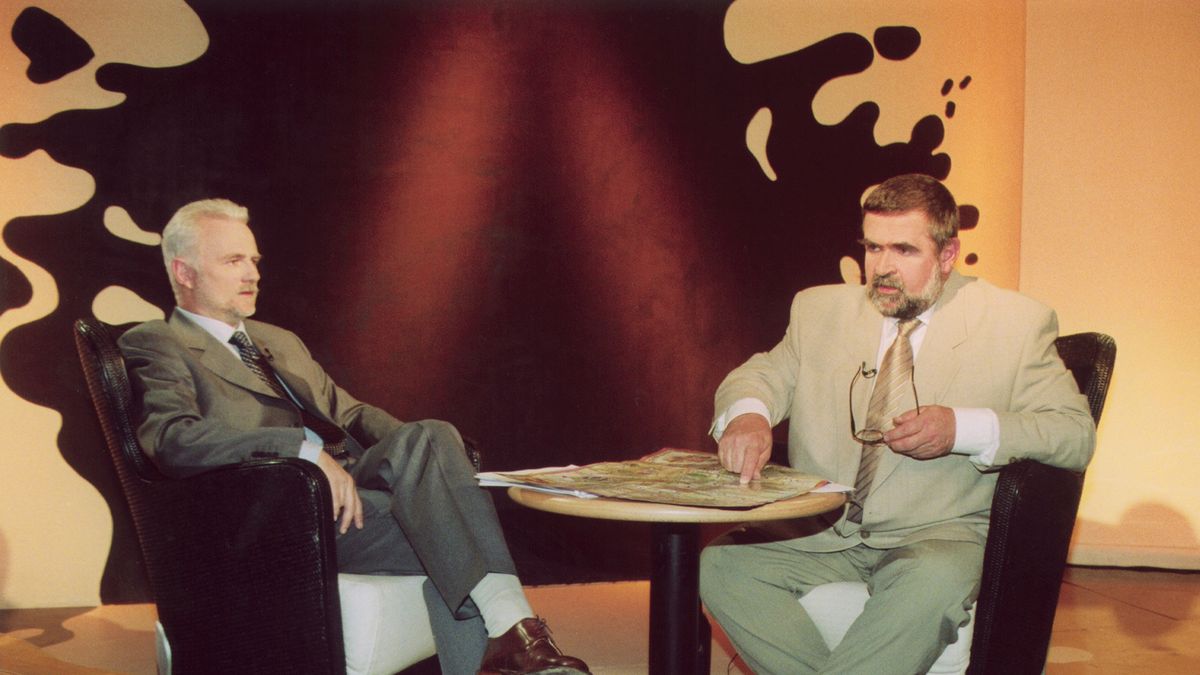 Janusz Rewiński i Krzysztof Piasecki
w programie "Ale plama"
