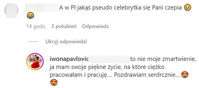 Reakcja Iwony Pavlović na słowa Pauliny Smaszcz