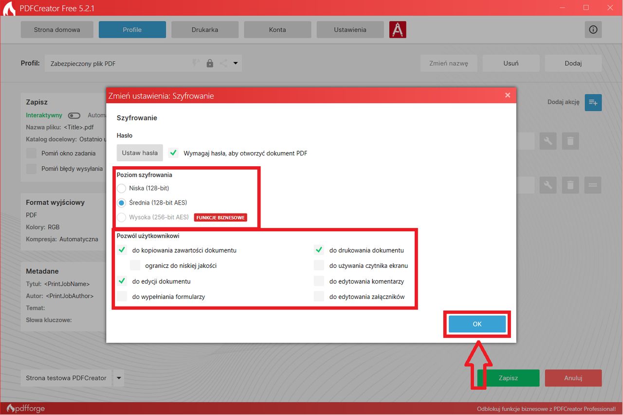 Jak ustawić hasło na PDF przy użyciu PDFCreator?