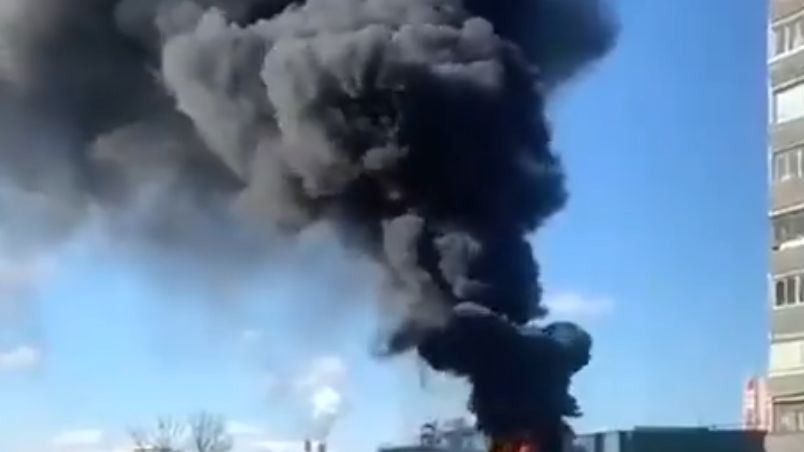 Płonie centrum medyczne w Moskwie/ printscreen