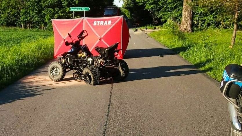 Tragiczny wypadek na quadzie w miejscowości Stanisławów Duży