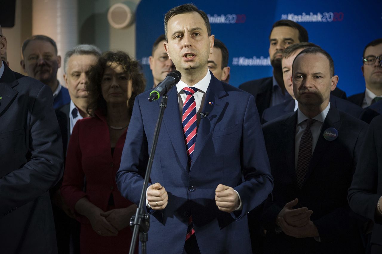 WARSAW, MAZOWIECKIE, POLAND - 2020/02/14: Wladyslaw Kosiniak-Kamysz speaking during the inauguration.
The official presidential campaign inauguration of the chairman of the Polish People's Party (PSL), Wladyslaw Kosiniak-Kamysz took place in Warsaw. Kosiniak-Kamysz is perceived as one of the two most dangerous rivals of Andrzej Duda, who will run for the re-elections on May 10, 2020. Kosiniak's presidential campaign slogan will be "Hope for Poland" (Nadzieja dla Polski). (Photo by Attila Husejnow/SOPA Images/LightRocket via Getty Images)