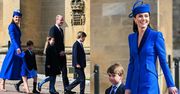 Cała na niebiesko Kate Middleton i książę Louis zadają szyku w drodze na wielkanocną mszę (ZDJĘCIA)