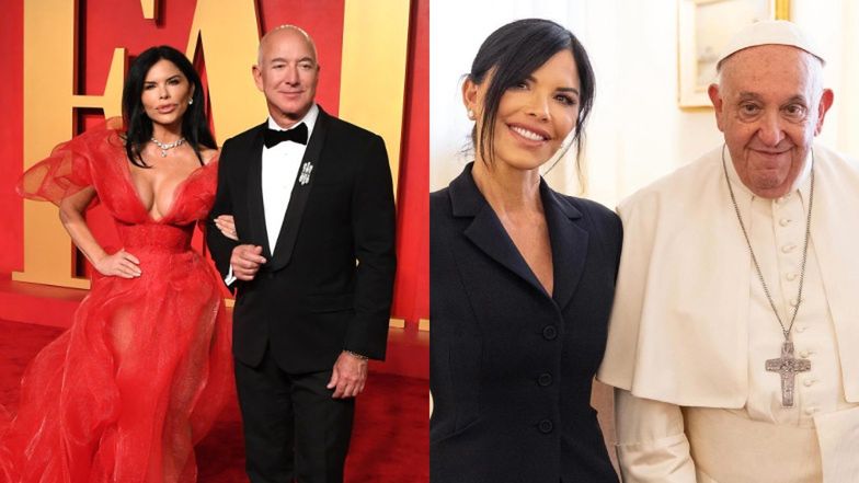 Jeff Bezos and Lauren Sanchez meet Pope Francis during Europe tour