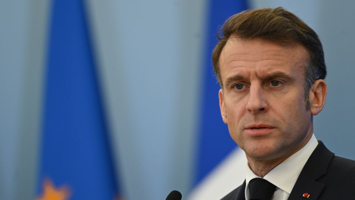 WARSAW, POLAND - DECEMBER 12:
French President Emmanuel Macron during a joint press conference with Polish Prime Minister Donald Tusk at the Prime Minister's Office in Warsaw, Poland, on December 12, 2024.
The leaders convened to discuss continued support for Ukraine, current global developments, the future of transatlantic relations, and Poland's priorities for its upcoming EU Council presidency, starting January 1, 2025. (Photo by Artur Widak/NurPhoto via Getty Images)