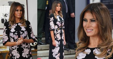 Melania Trump w kwiecistej sukni w Chinach. Piękna? (ZDJĘCIA)