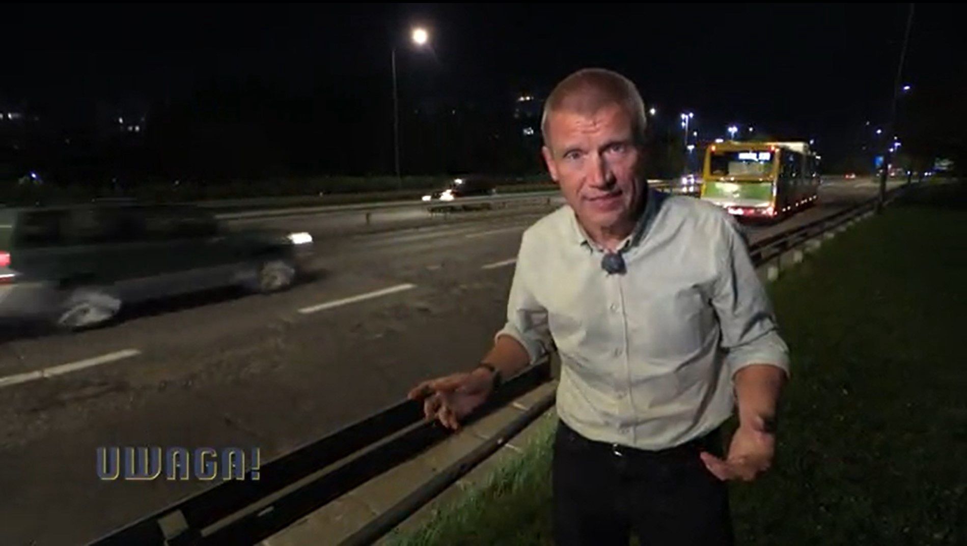 Kadr z programu "Uwaga!"